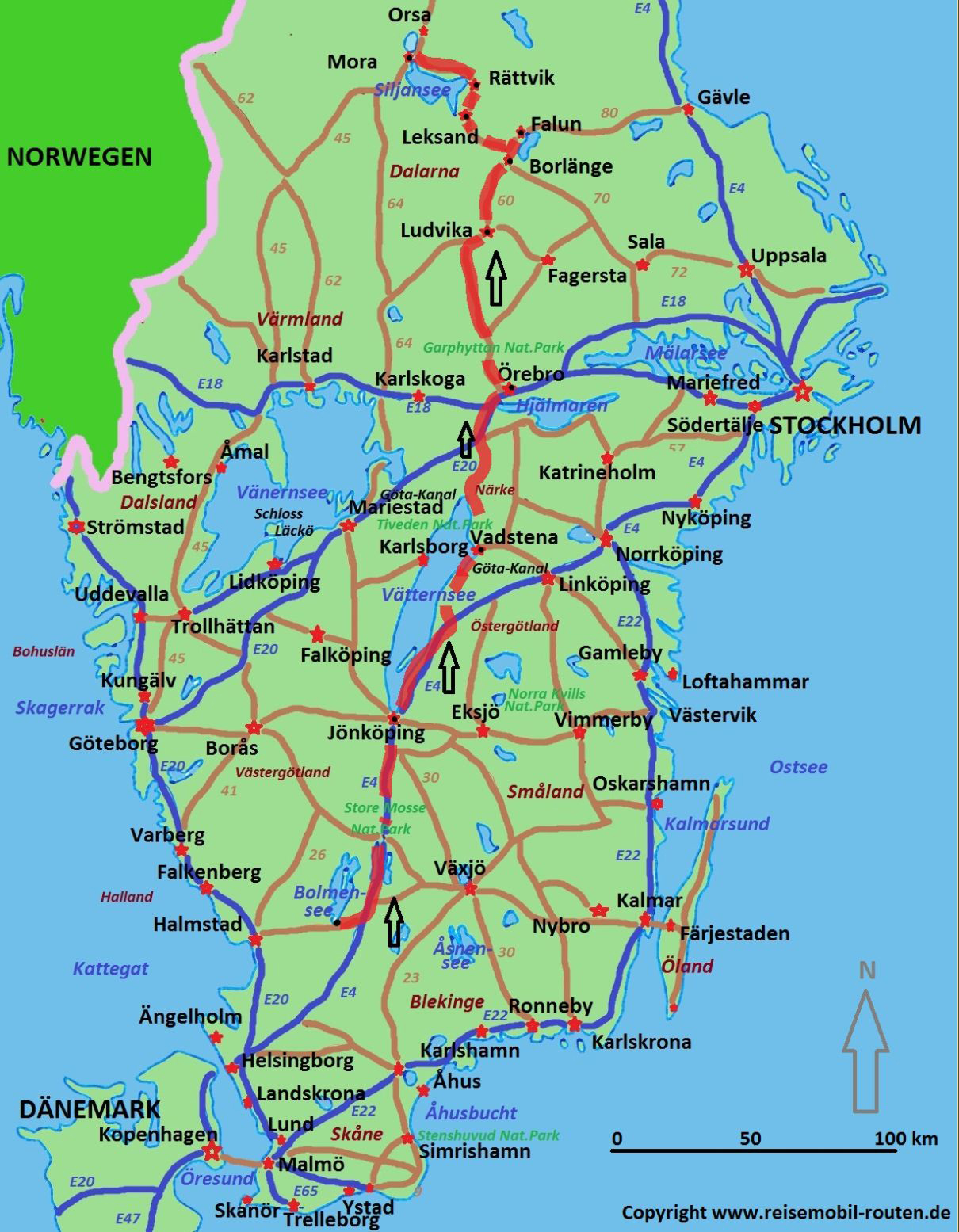 Schweden: Route 5 – Quer durch Süd- und Mittelschweden auf reisemobil